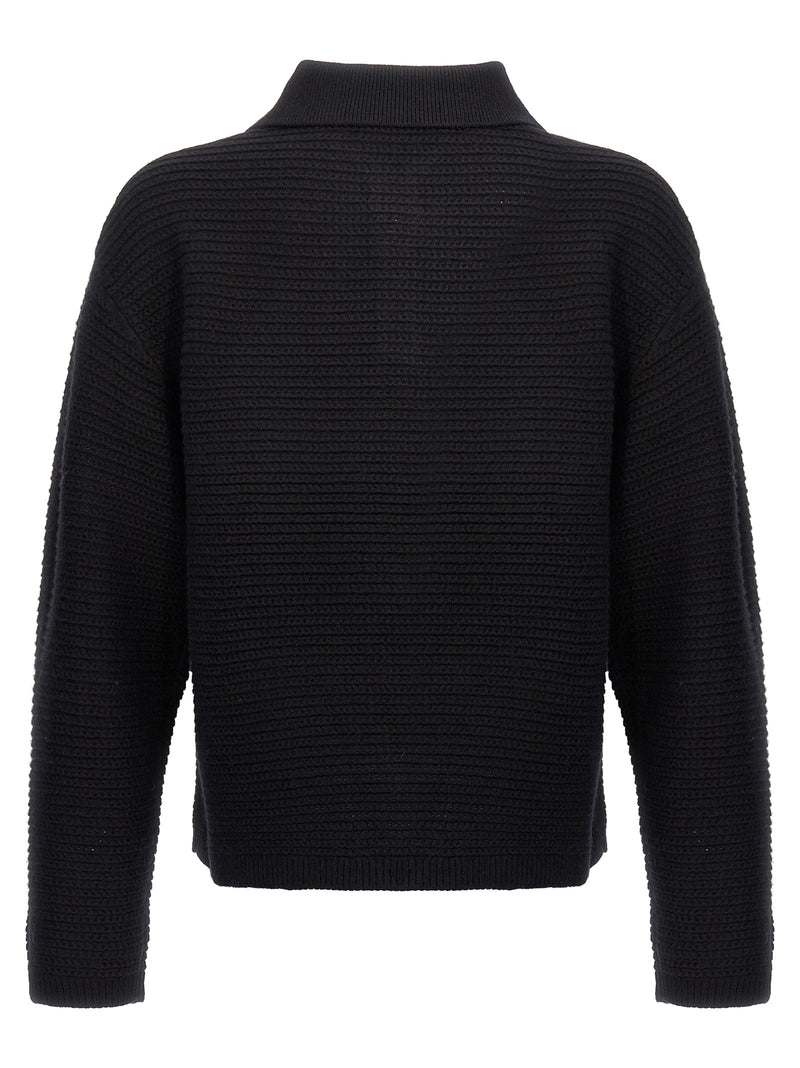 PURPLE Black Wool Cardigan for Men