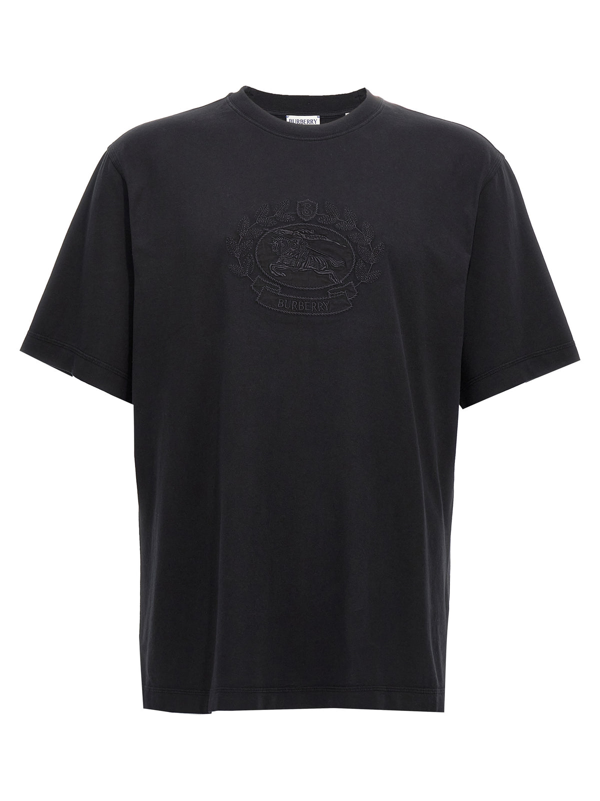 T-shirt en coton noir Burberry pour homme