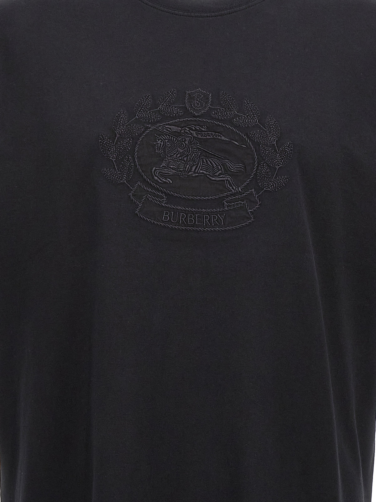 T-shirt en coton noir Burberry pour homme