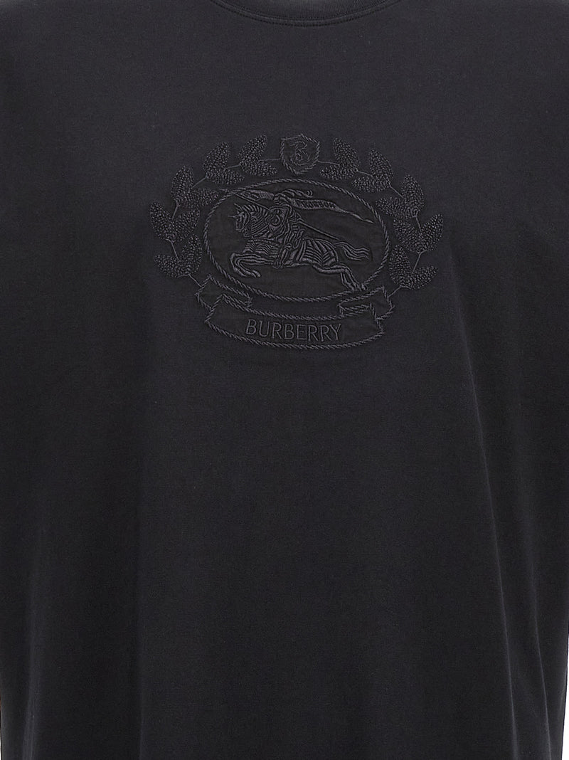 Burberry Black Cotton T-Shirt for Men