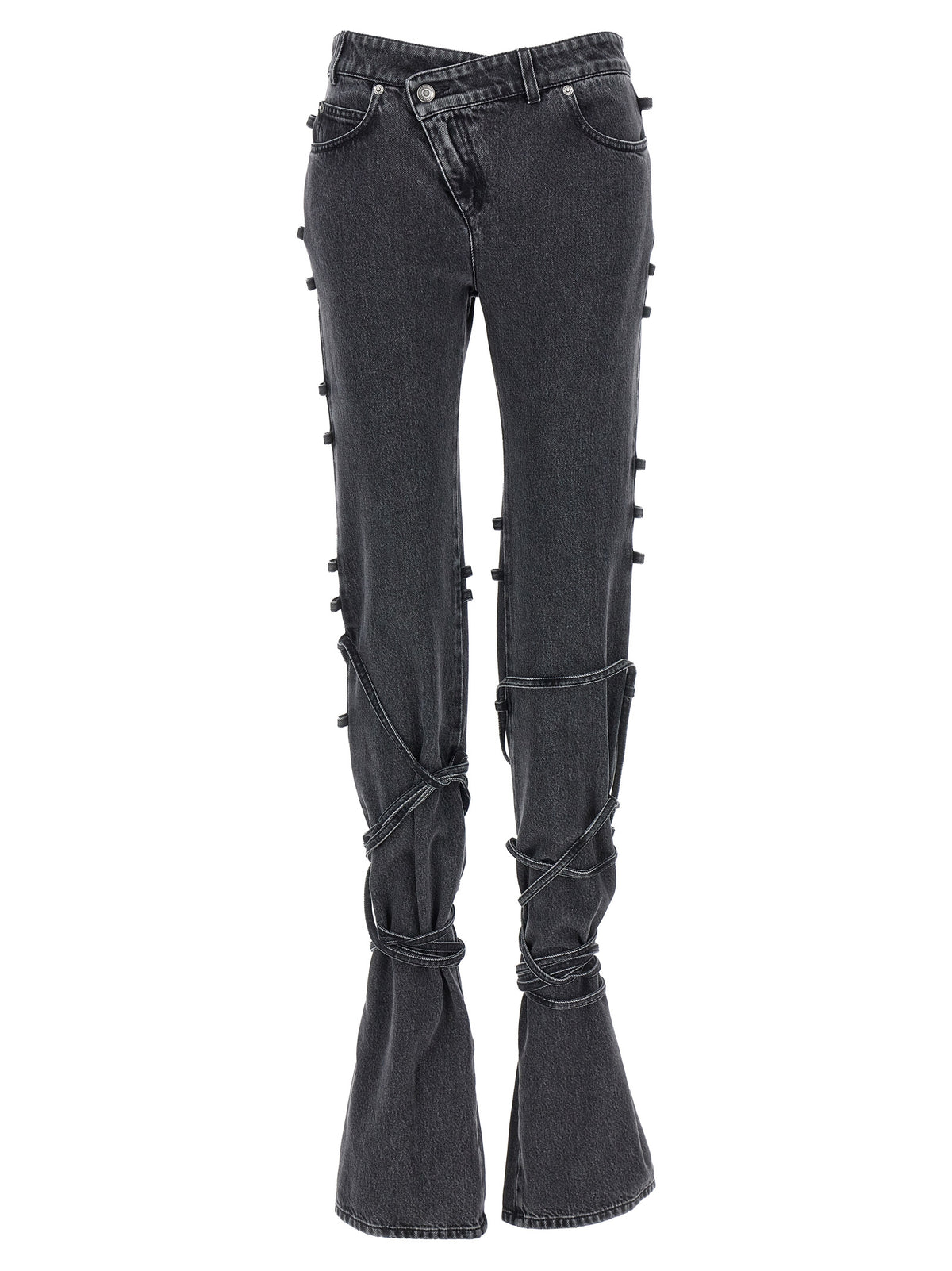 Alexander McQueen Black Cotton Flared Jeans for Women