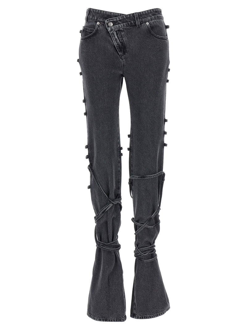 Alexander McQueen Black Cotton Flared Jeans for Women