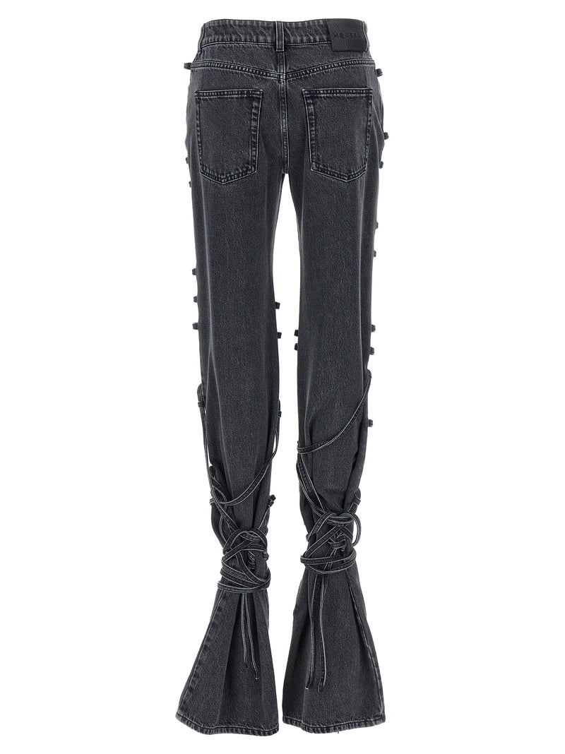 Alexander McQueen Black Cotton Flared Jeans for Women