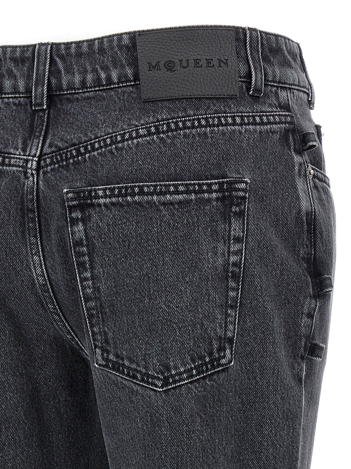 Alexander McQueen Black Cotton Flared Jeans for Women
