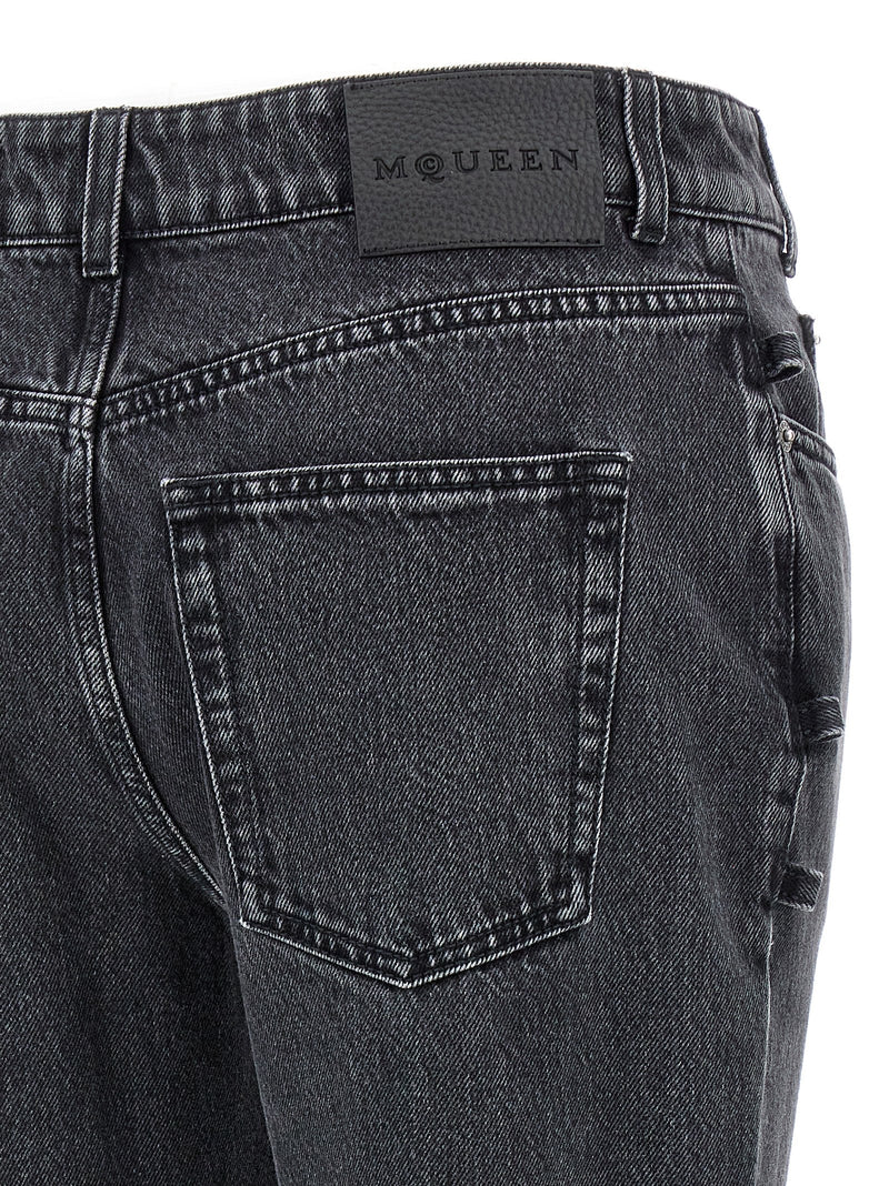 Alexander McQueen Black Cotton Flared Jeans for Women