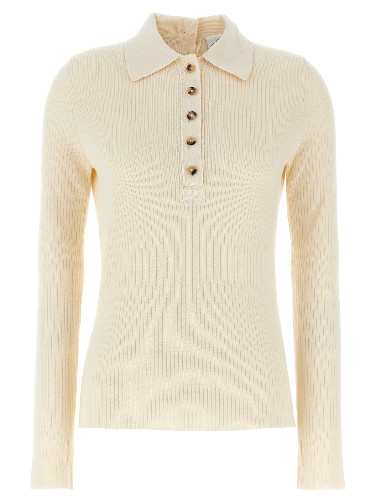 Courrèges White Cotton Cardigan - Timeless Elegance