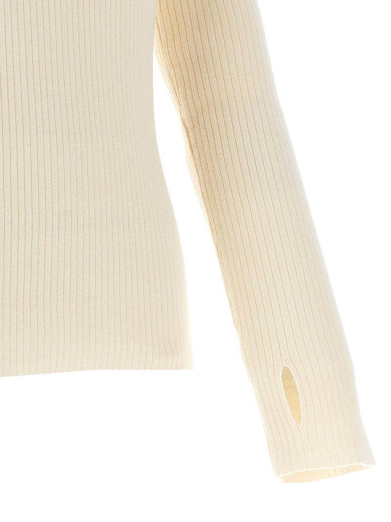 Courrèges White Cotton Cardigan - Timeless Elegance