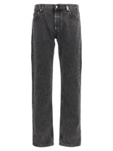 Alexander McQueen Black Cotton Straight-Leg Jeans for Men