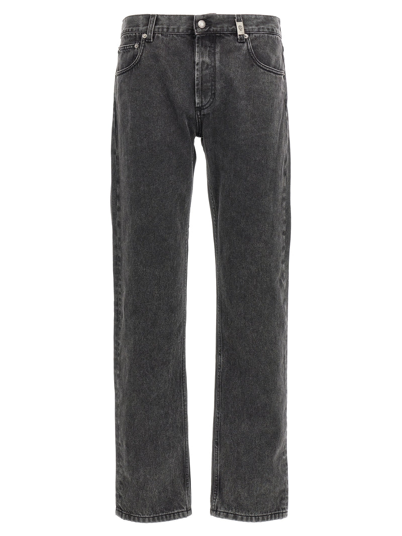 Alexander McQueen Black Cotton Straight-Leg Jeans for Men