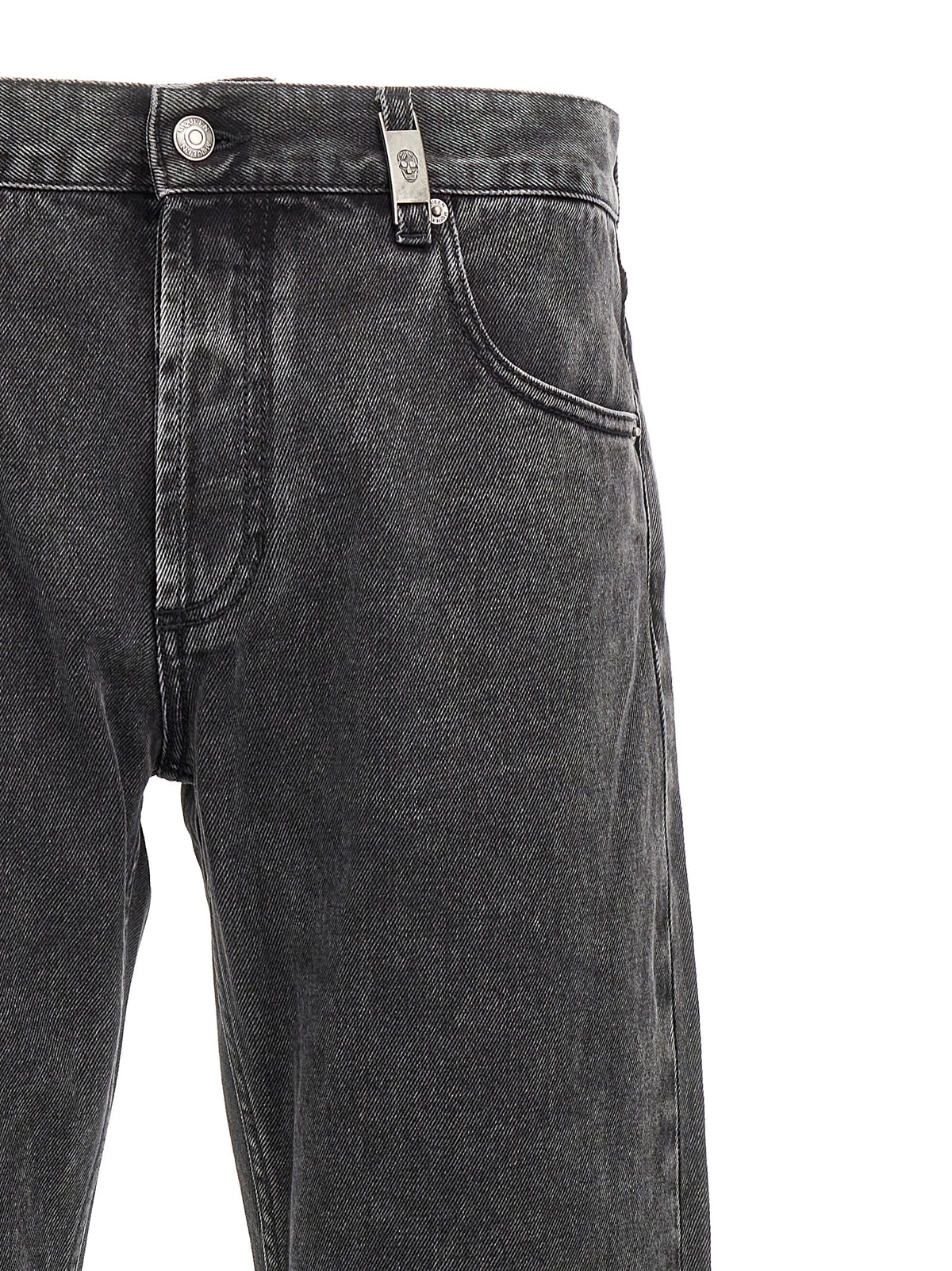 Alexander McQueen Black Cotton Straight-Leg Jeans for Men