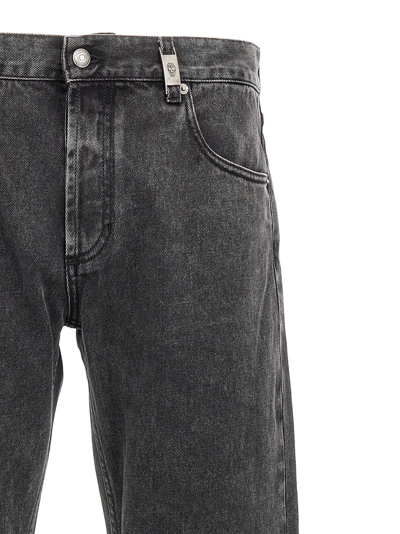 Alexander McQueen Black Cotton Straight-Leg Jeans for Men