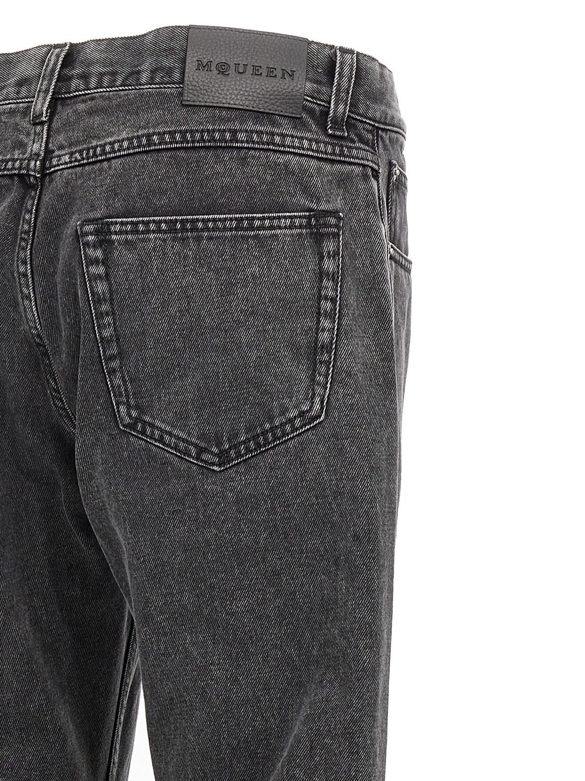 Alexander McQueen Black Cotton Straight-Leg Jeans for Men