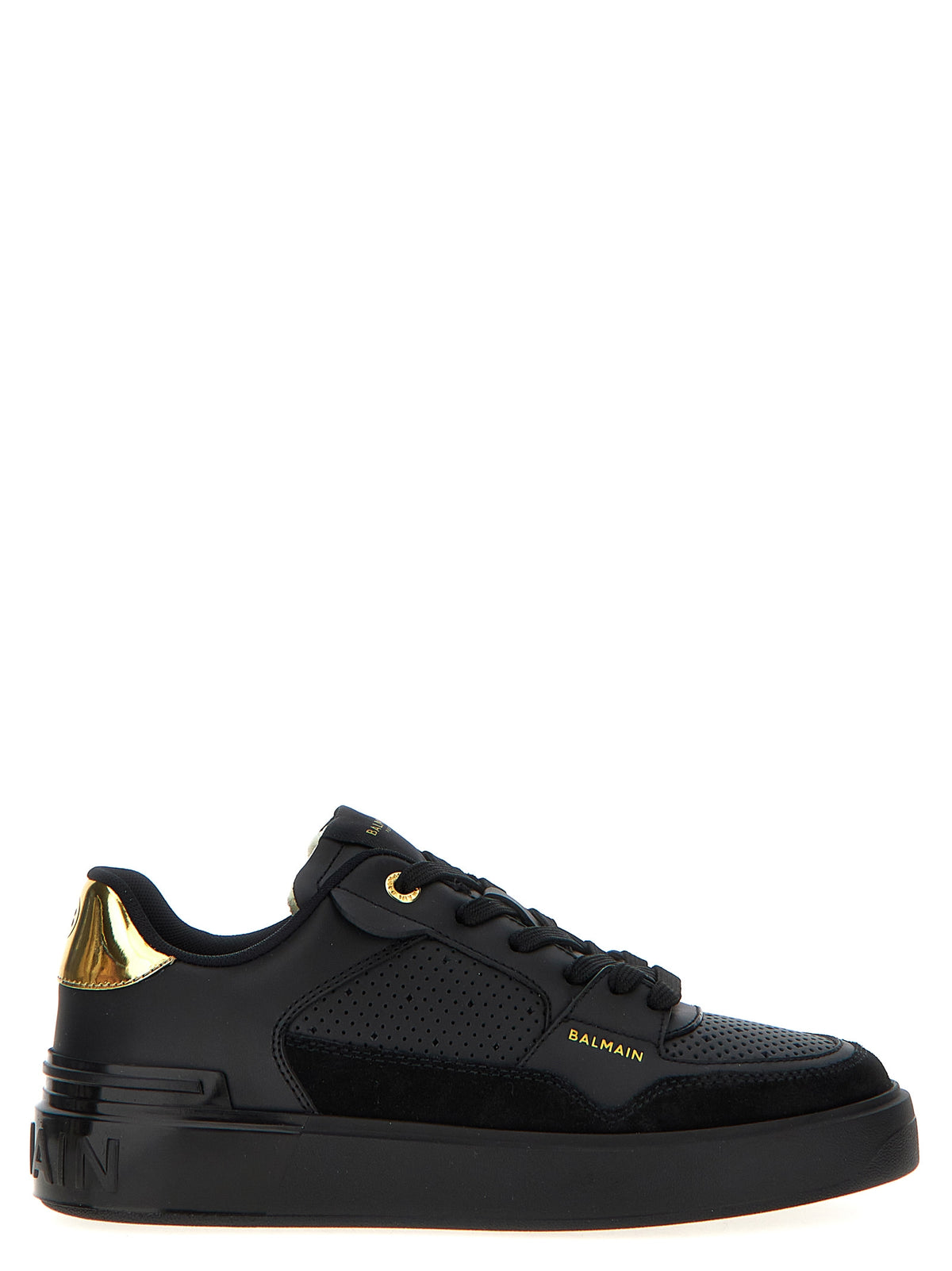 Balmain B-Court Flip Black Calfskin Sneakers for Women