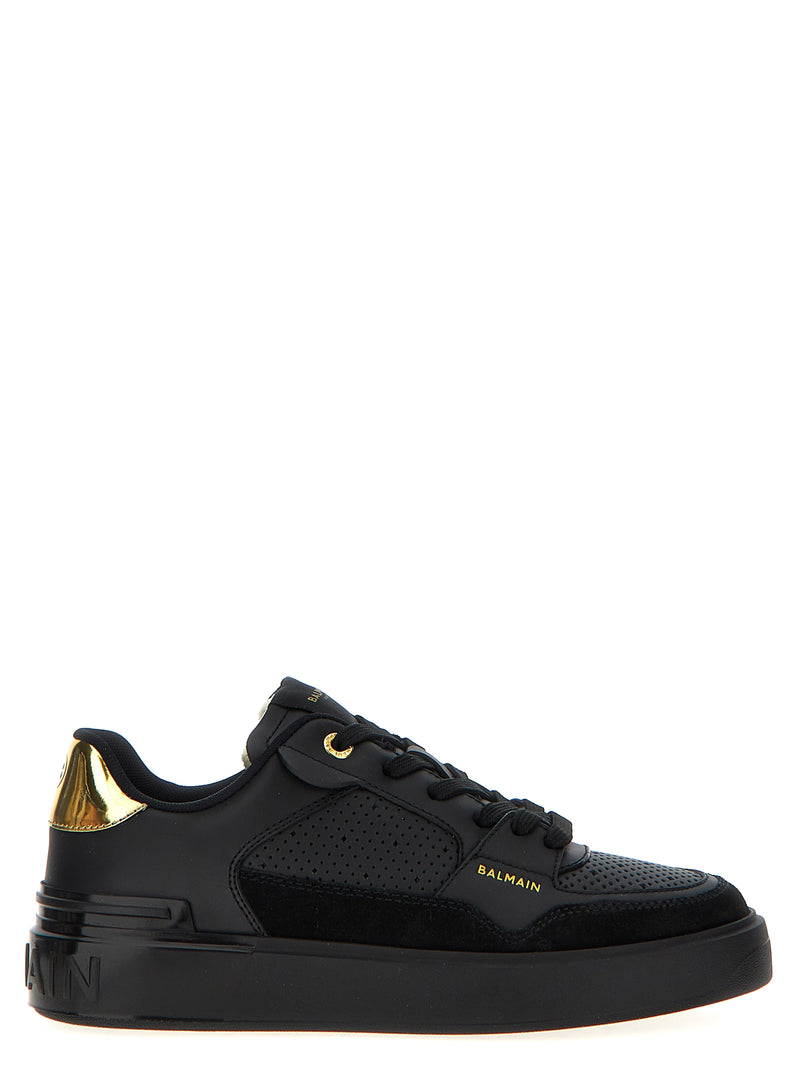Balmain B-Court Flip Black Calfskin Sneakers for Women