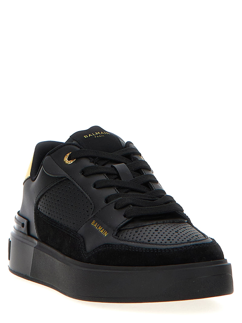 Balmain B-Court Flip Black Calfskin Sneakers for Women