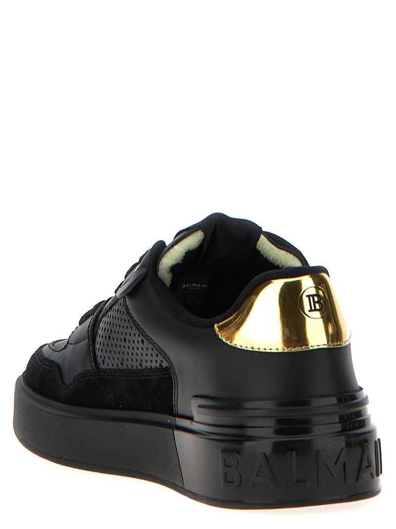 Balmain B-Court Flip Black Calfskin Sneakers for Women