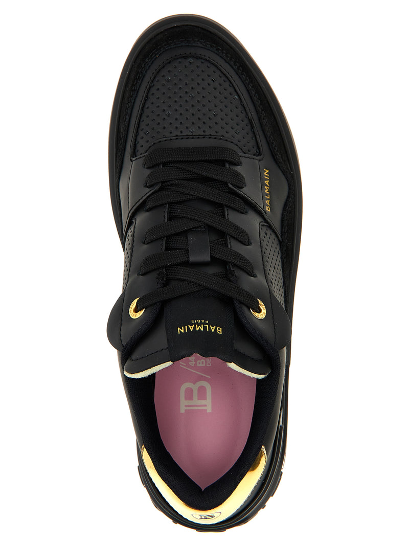 Balmain B-Court Flip Black Calfskin Sneakers for Women
