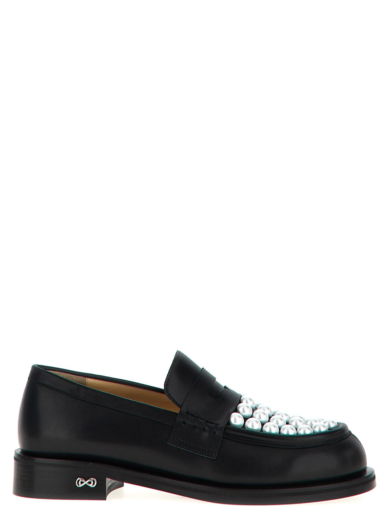 MACH & MACH Bicolor Calfskin Slip-On Loafers for Women