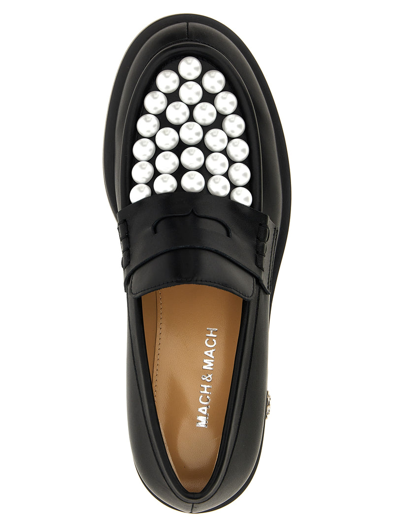 MACH & MACH Bicolor Calfskin Slip-On Loafers for Women