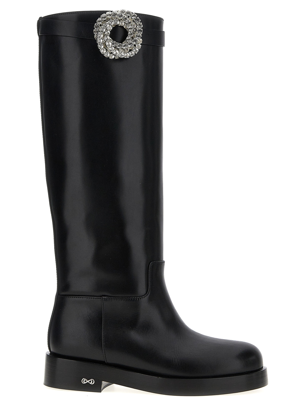 MACH & MACH Black Calfskin Over The Knee Boots