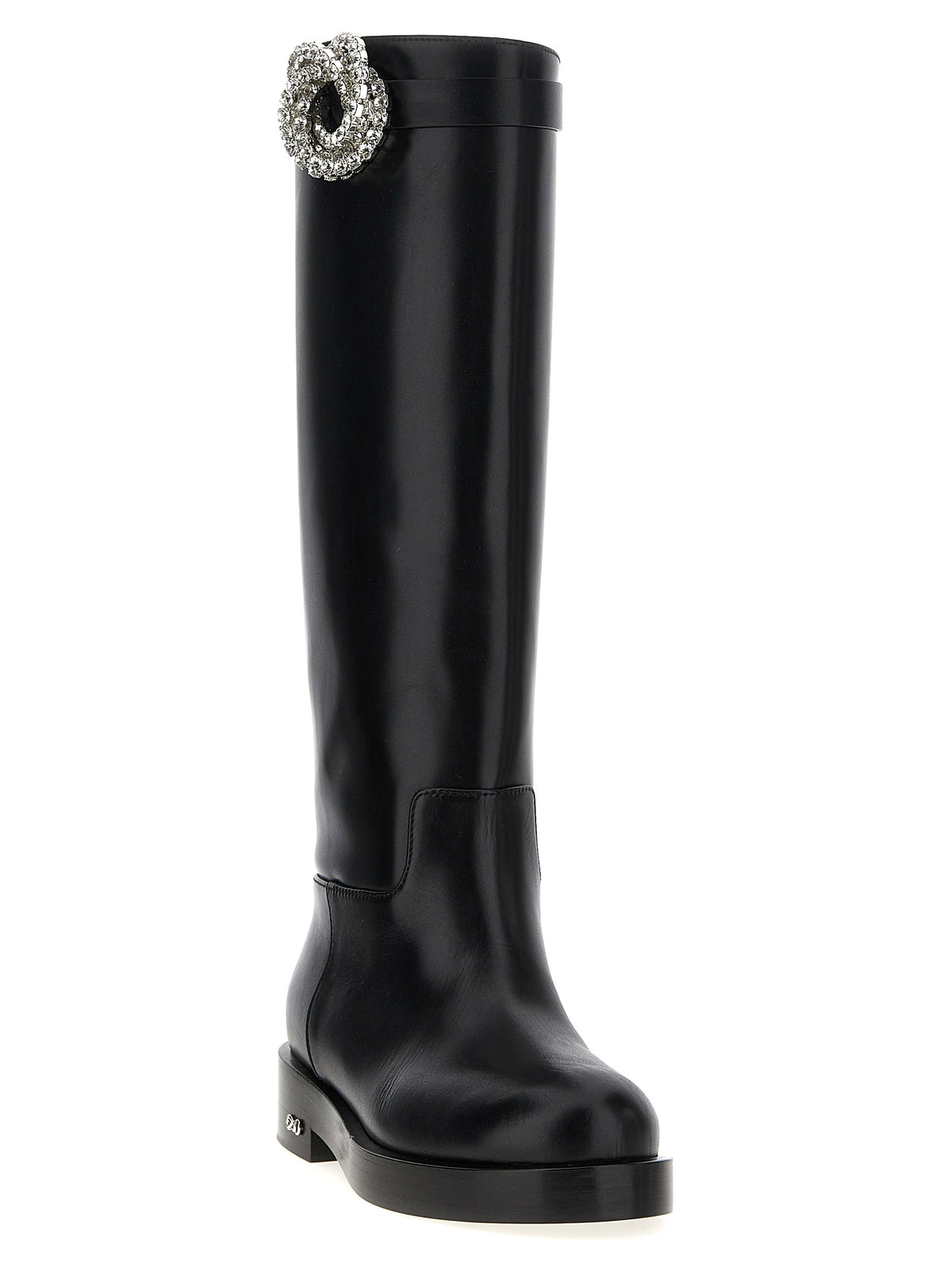 MACH & MACH Black Calfskin Over The Knee Boots
