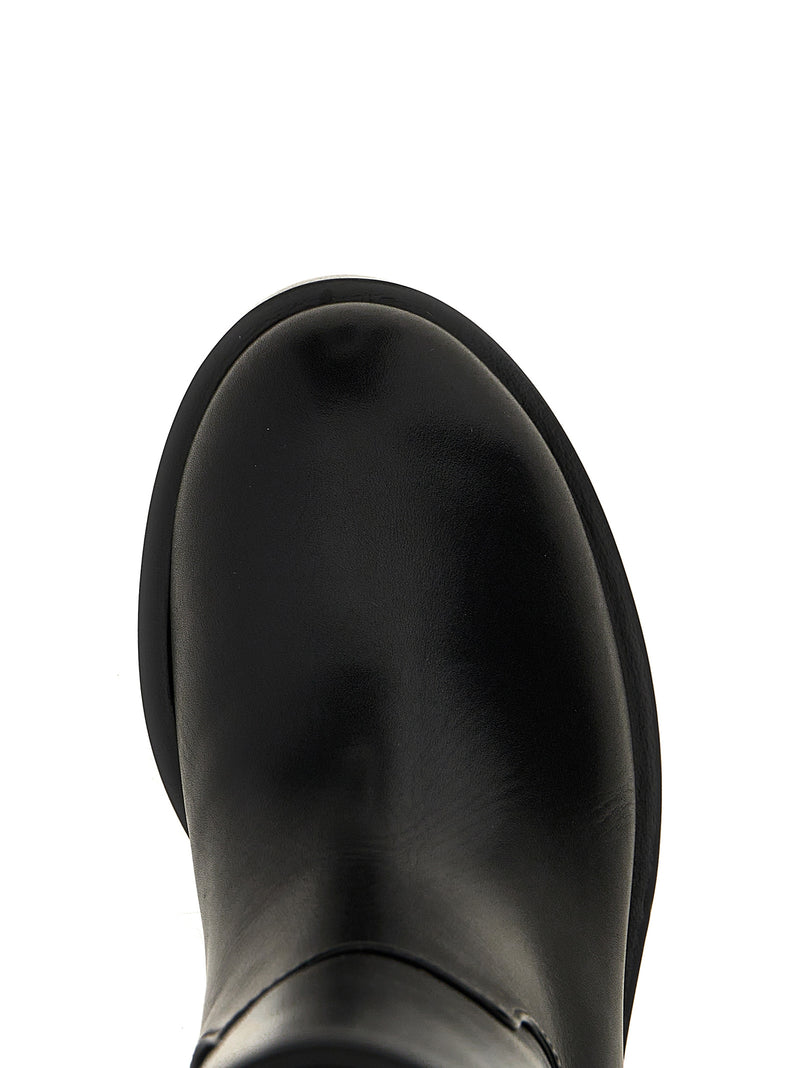 MACH & MACH Black Calfskin Over The Knee Boots