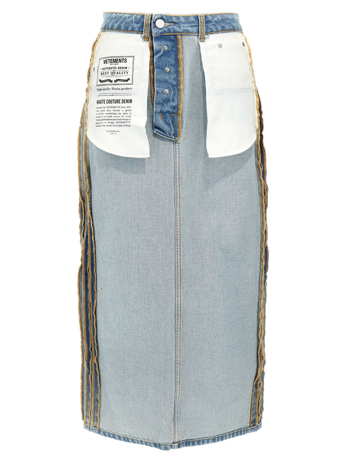 Vetements Blue Cotton Mini Skirt - Inside-Out Design