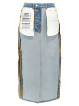 Vetements Blue Cotton Mini Skirt - Inside-Out Design