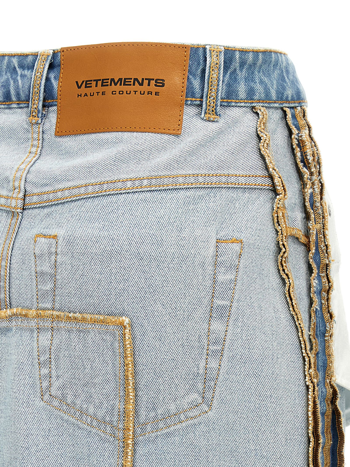 Vetements Blue Cotton Mini Skirt - Inside-Out Design