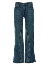 Y/PROJECT Blue Cotton Flared Jeans - Elevated Style