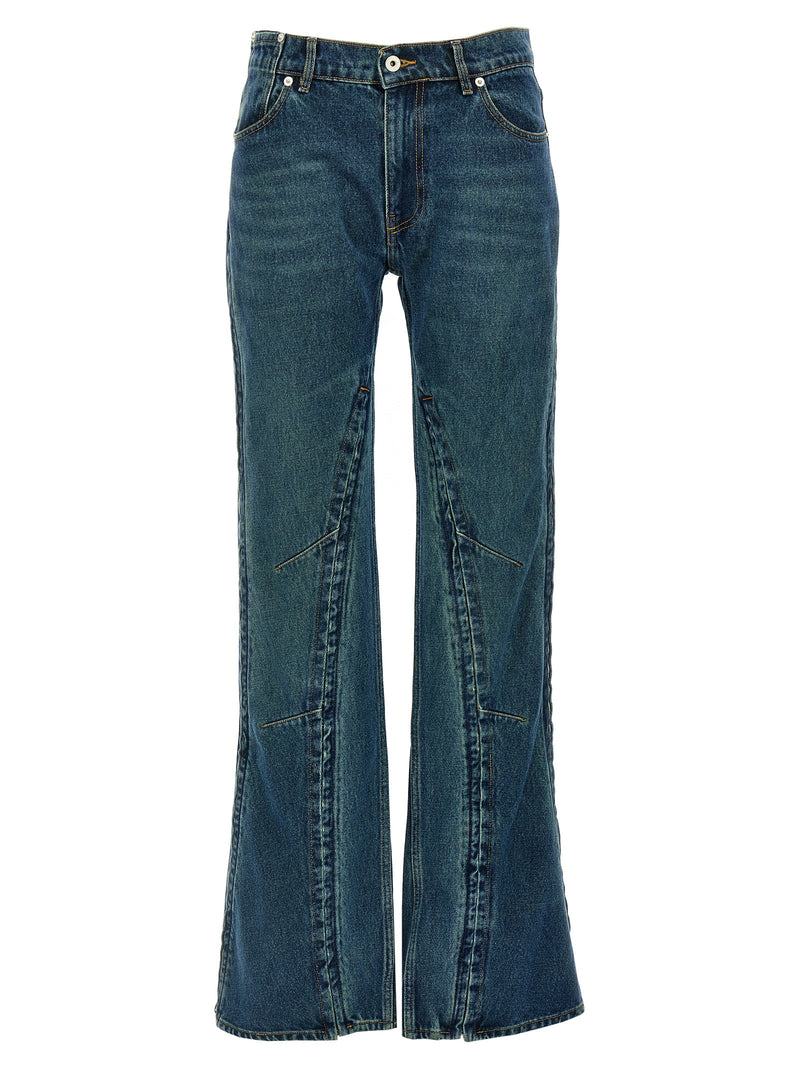 Y/PROJECT Blue Cotton Flared Jeans - Elevated Style