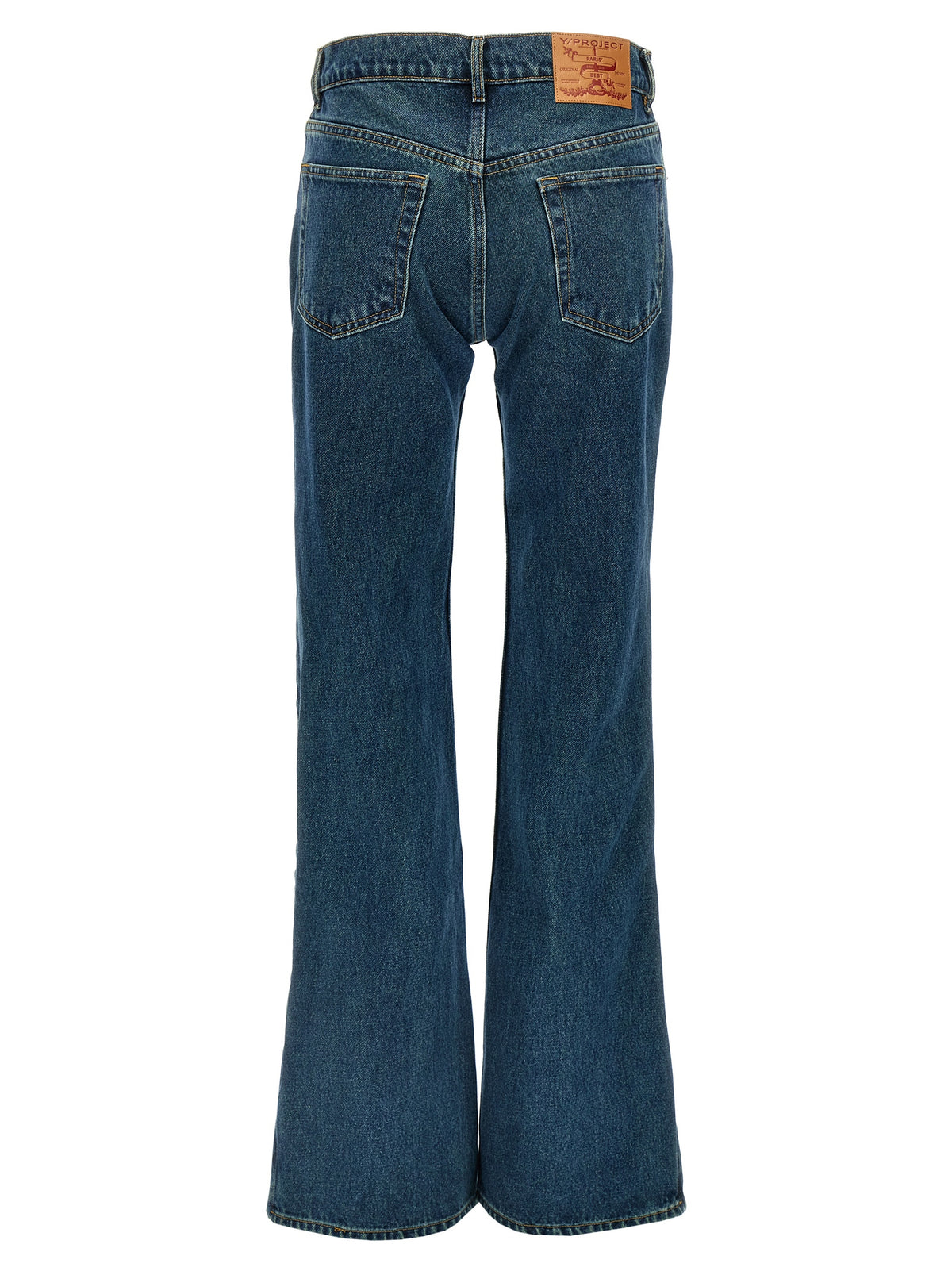 Y/PROJECT Blue Cotton Flared Jeans - Elevated Style