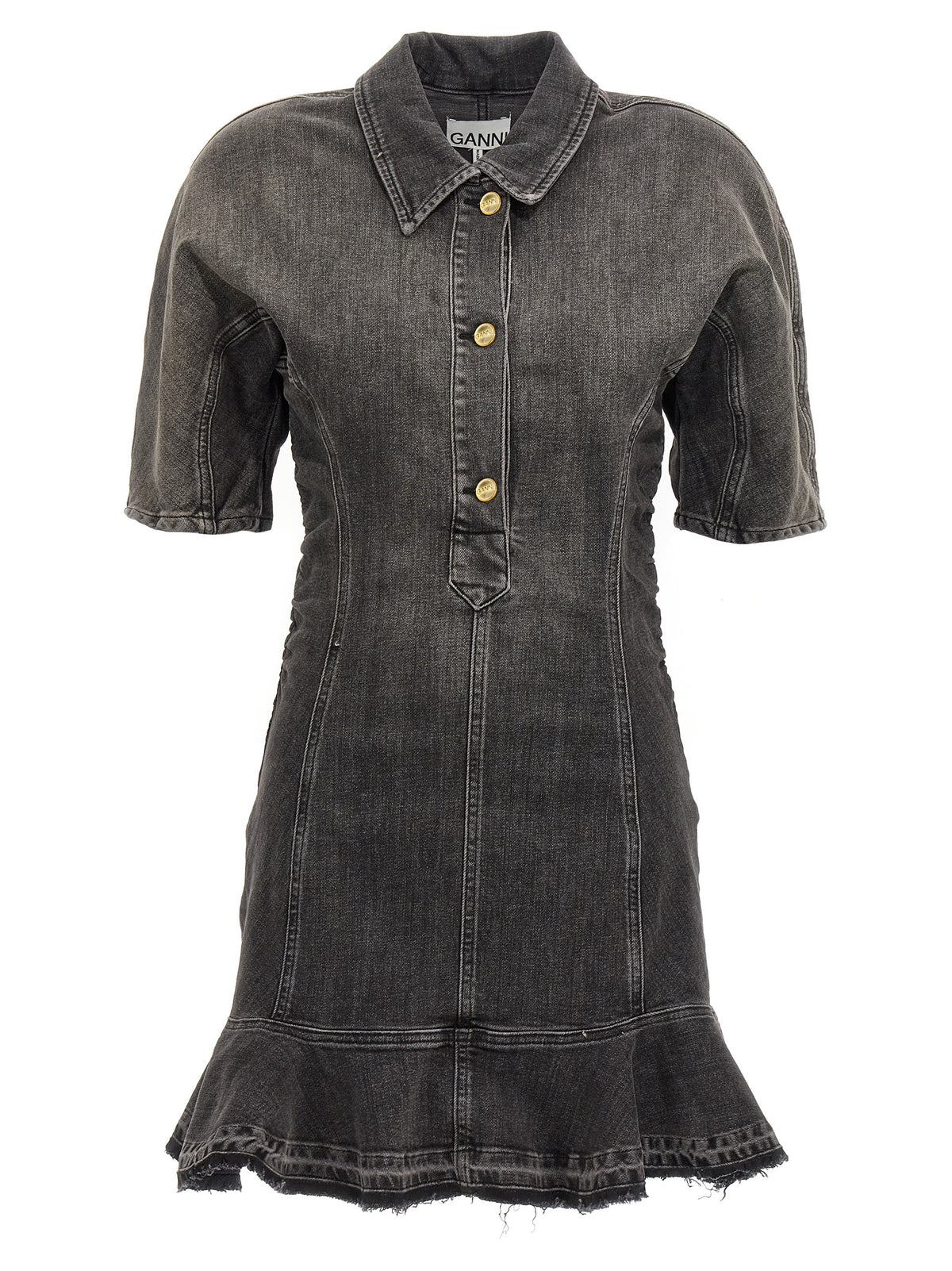 Ganni Black Cotton Short Dress - Chic Tint Edge Design
