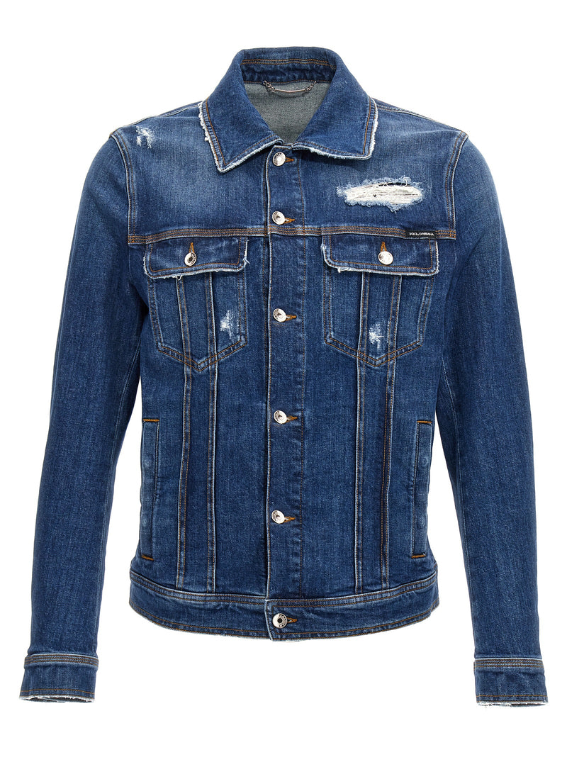 Dolce & Gabbana Blue Cotton Denim Jacket for Men