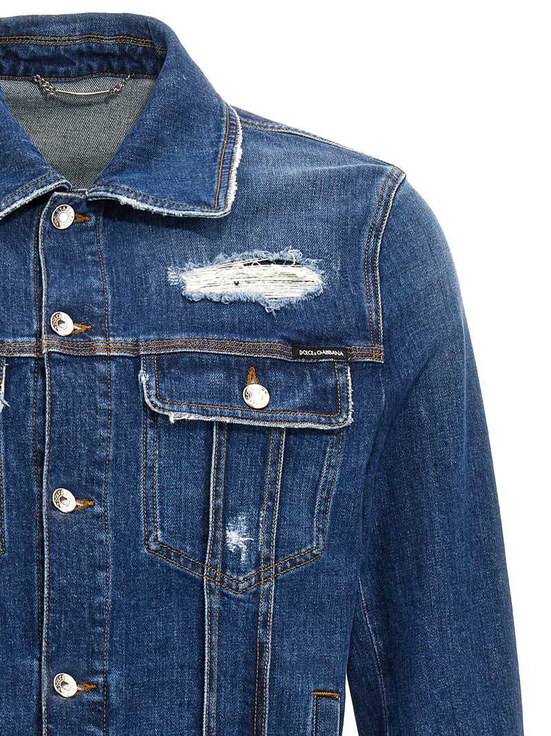 Dolce & Gabbana Blue Cotton Denim Jacket for Men