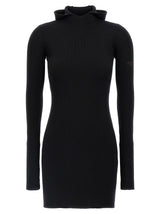Fendi Black Wool Short Dress with Hood