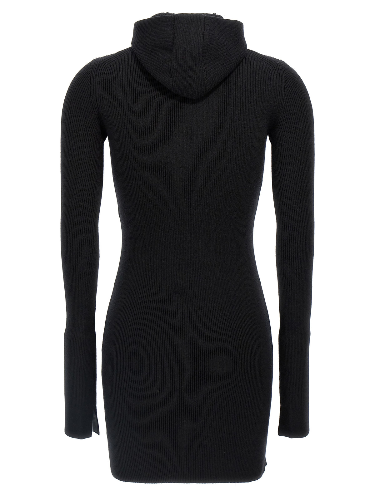 Fendi Black Wool Short Dress with Hood
