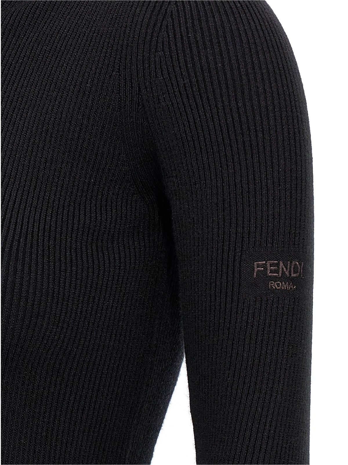 Fendi Black Wool Short Dress with Hood