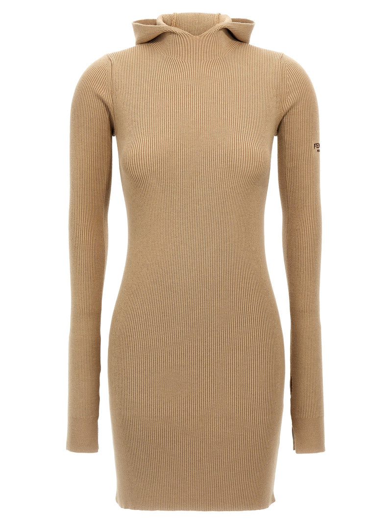 Fendi Beige Wool Short Dress - Luxurious Elegance