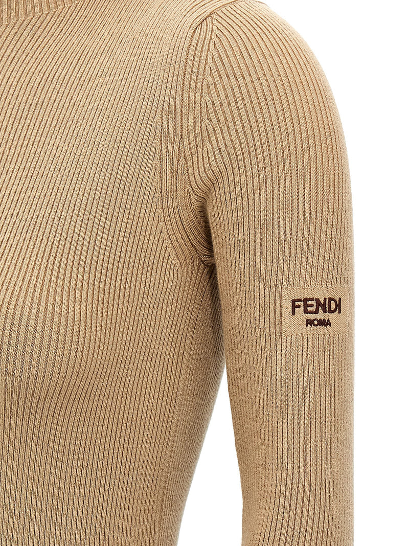Fendi Beige Wool Short Dress - Luxurious Elegance