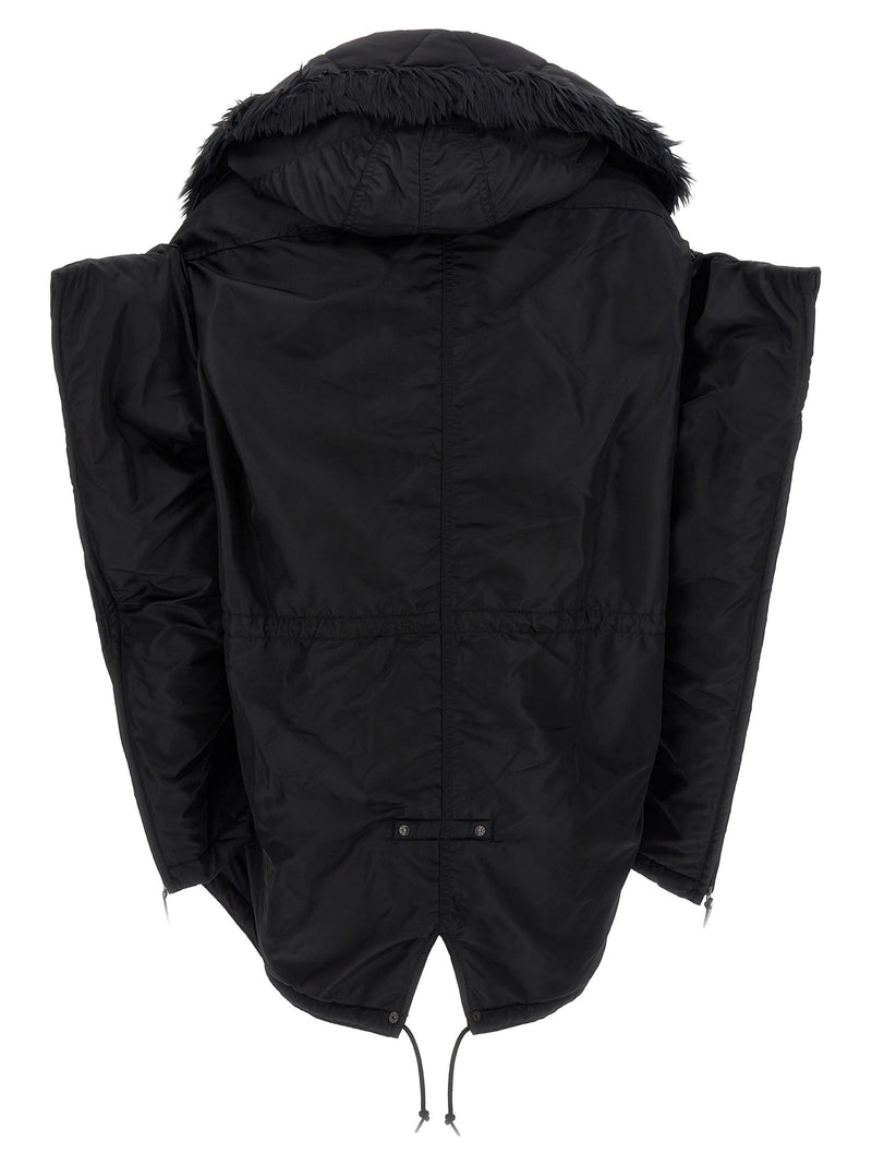 Junya Watanabe Black Nylon Full-Length Jacket