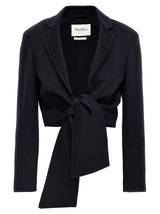 Max Mara Corone Blue Wool Full-Length Jacket