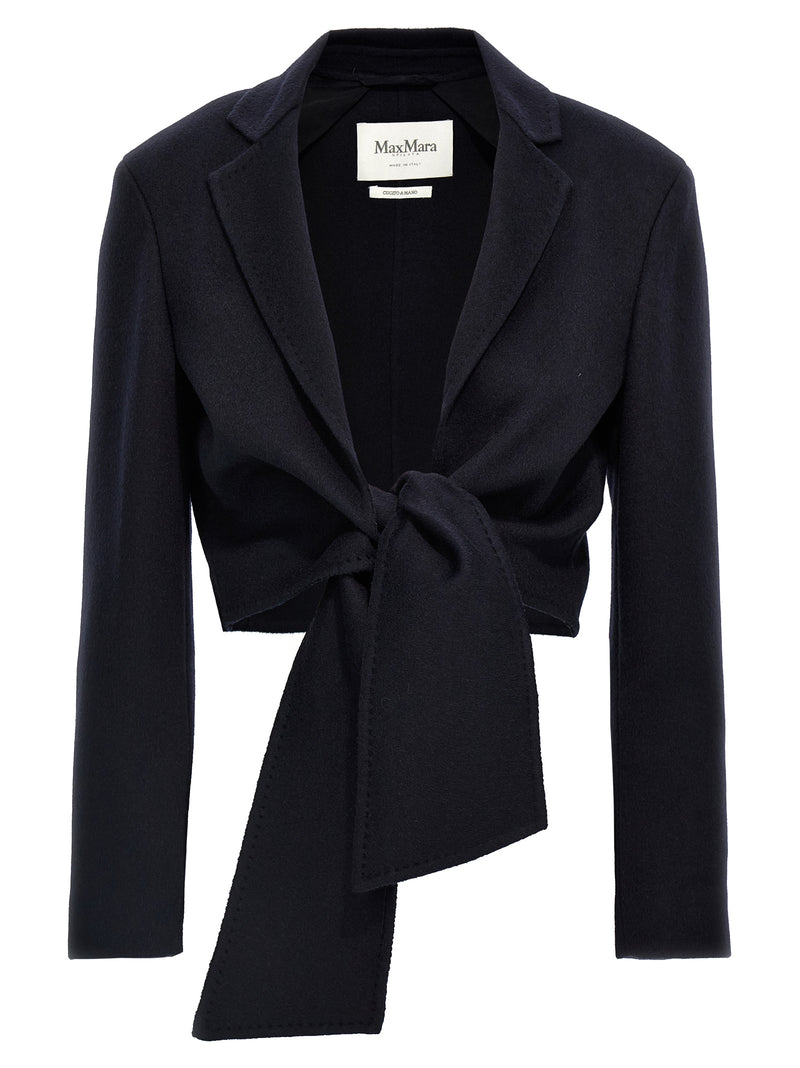 Max Mara Corone Blue Wool Full-Length Jacket