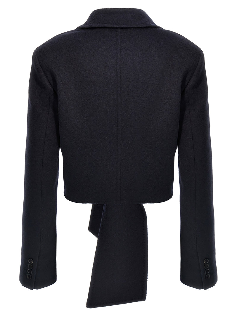 Max Mara Corone Blue Wool Full-Length Jacket