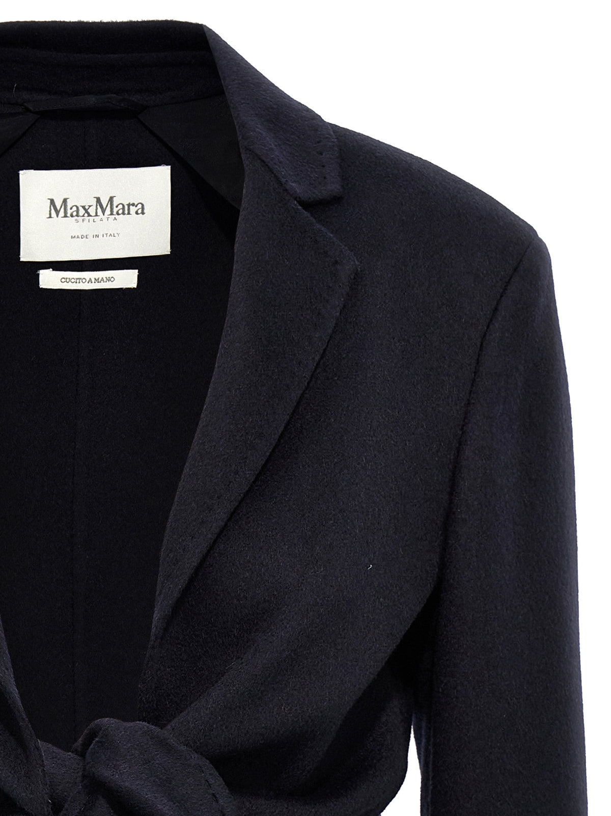 Max Mara Corone Blue Wool Full-Length Jacket