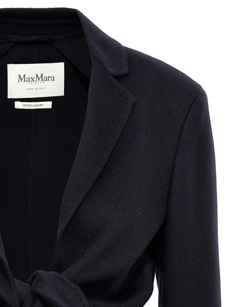 Max Mara Corone Blue Wool Full-Length Jacket