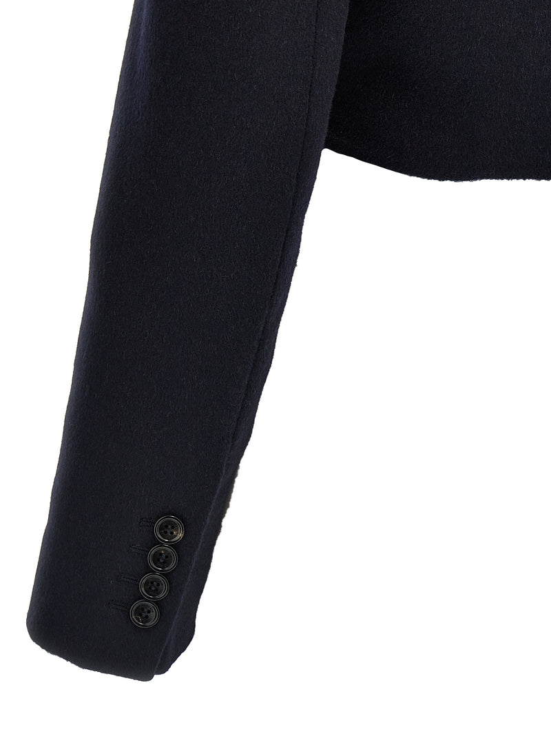 Max Mara Corone Blue Wool Full-Length Jacket