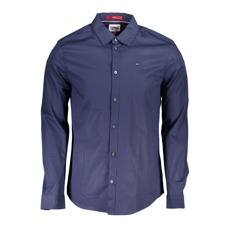 Chemise en Coton Bleue pour Hommes Tommy Hilfiger