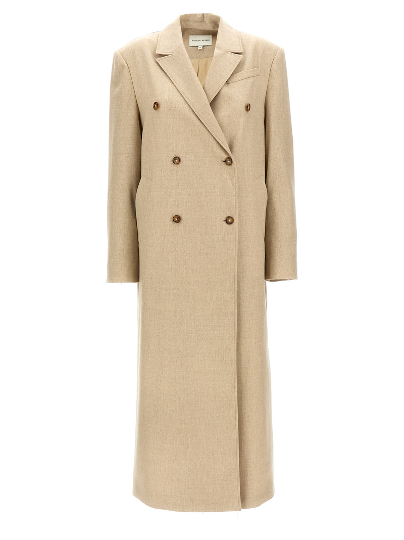 Loulou De Saison Zeno Beige Virgin Wool Coat