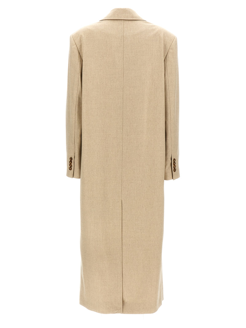 Loulou De Saison Zeno Beige Virgin Wool Coat
